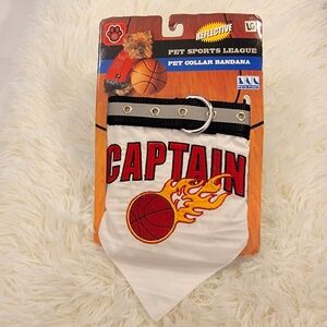 New DOG Collar Bandana Basketball Captain Sports Themed Reflective